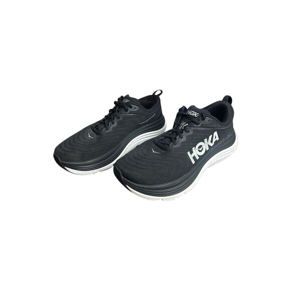 Hoka One Gaviota 5 Mens 12 2E Wide Black Running Walking Shoe BWHT No Insoles - Picture 1 of 15